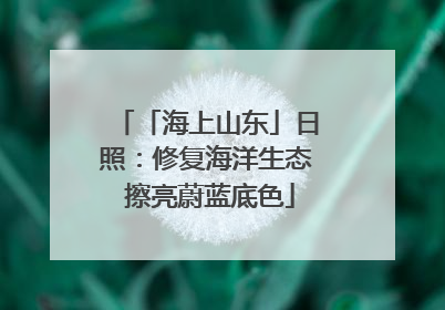 「海上山东」日照：修复海洋生态 擦亮蔚蓝底色