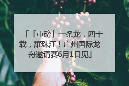 「重磅」一条龙，四十载，耀珠江！广州国际龙舟邀请赛6月1日见