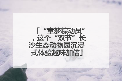 “童梦粽动员”，这个“双节”长沙生态动物园沉浸式体验趣味加倍