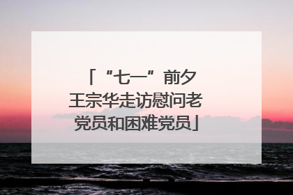 “七一”前夕 王宗华走访慰问老党员和困难党员