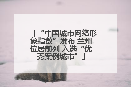 “中国城市网络形象指数”发布 兰州位居前列 入选“优秀案例城市”