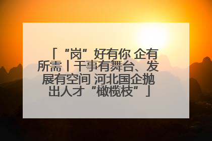 “岗”好有你 企有所需丨干事有舞台、发展有空间 河北国企抛出人才“橄榄枝”