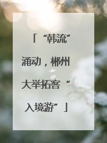 “韩流”涌动，郴州大举拓客“入境游”