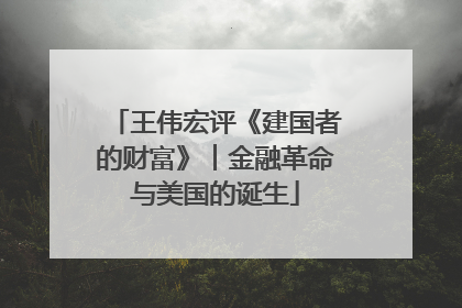 王伟宏评《建国者的财富》︱金融革命与美国的诞生