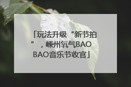 玩法升级“新节拍”，嵊州氧气BAOBAO音乐节收官