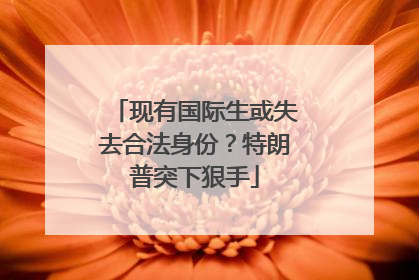 现有国际生或失去合法身份？特朗普突下狠手