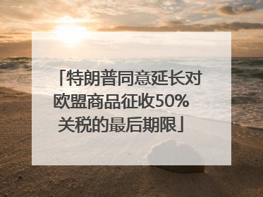 特朗普同意延长对欧盟商品征收50%关税的最后期限