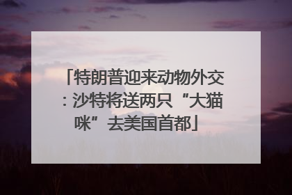 特朗普迎来动物外交：沙特将送两只“大猫咪”去美国首都