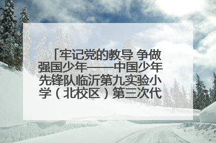 牢记党的教导 争做强国少年——中国少年先锋队临沂第九实验小学（北校区）第三次代表大会胜利召开