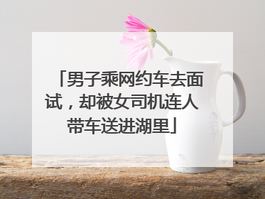 男子乘网约车去面试，却被女司机连人带车送进湖里