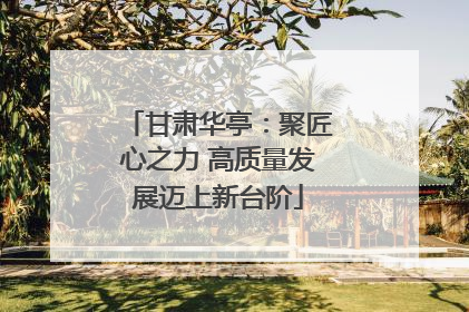 甘肃华亭：聚匠心之力 高质量发展迈上新台阶