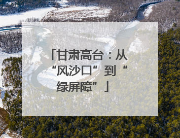 甘肃高台：从“风沙口”到“绿屏障”