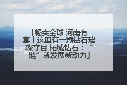 畅卖全球 河南有一套丨这里有一颗钻石璀璨夺目 柘城钻石：“链”就发展新动力
