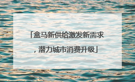 盒马新供给激发新需求，潜力城市消费升级