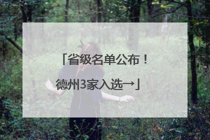 省级名单公布！德州3家入选→