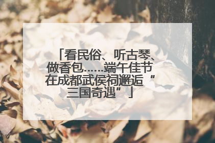 看民俗、听古琴、做香包……端午佳节在成都武侯祠邂逅“三国奇遇”