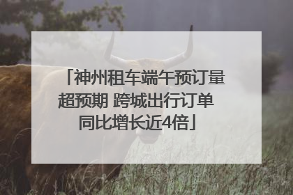 神州租车端午预订量超预期 跨城出行订单同比增长近4倍