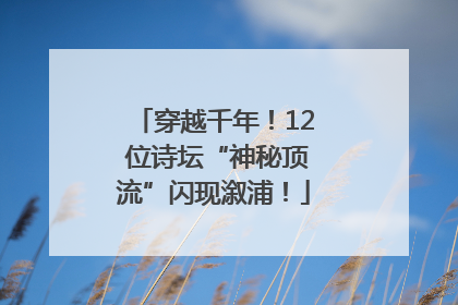 穿越千年！12 位诗坛“神秘顶流”闪现溆浦！