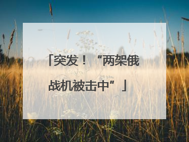突发！“两架俄战机被击中”