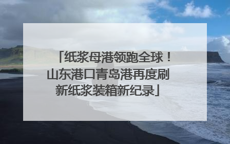 纸浆母港领跑全球！山东港口青岛港再度刷新纸浆装箱新纪录