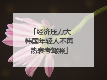 经济压力大 韩国年轻人不再热衷考驾照