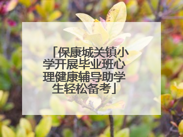 保康城关镇小学开展毕业班心理健康辅导助学生轻松备考