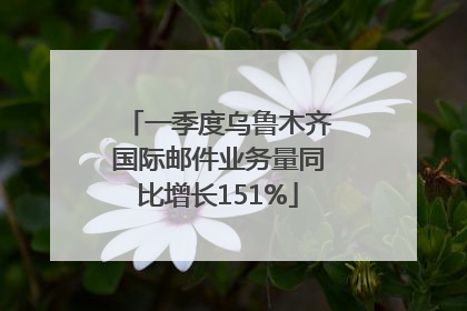 一季度乌鲁木齐国际邮件业务量同比增长151%