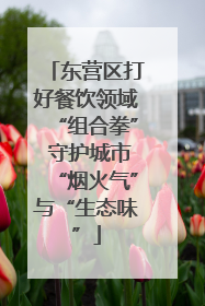 东营区打好餐饮领域“组合拳” 守护城市“烟火气”与“生态味”