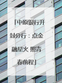 中原银行开封分行：点金融星火 照青春前程