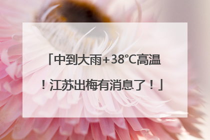 中到大雨+38℃高温！江苏出梅有消息了！