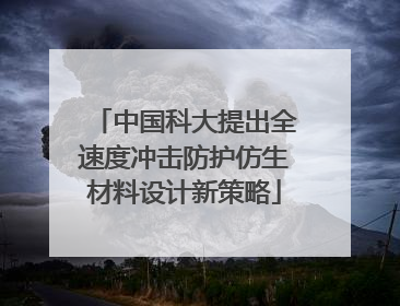 中国科大提出全速度冲击防护仿生材料设计新策略