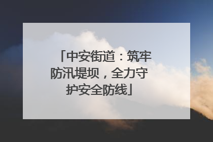 中安街道：筑牢防汛堤坝，全力守护安全防线