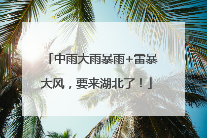 中雨大雨暴雨+雷暴大风，要来湖北了！