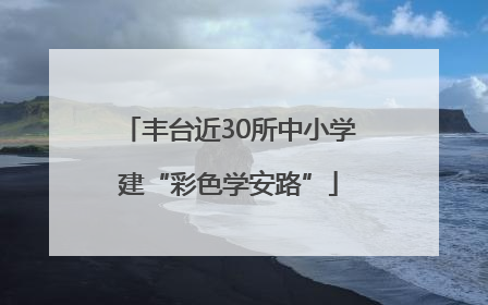 丰台近30所中小学建“彩色学安路”