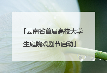 云南省首届高校大学生庭院戏剧节启动