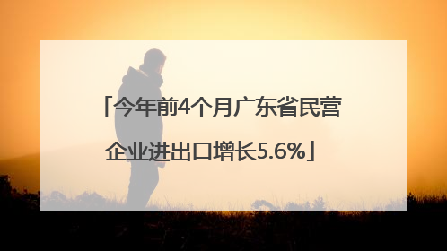 今年前4个月广东省民营企业进出口增长5.6%