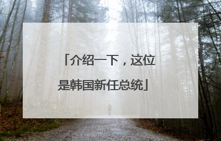 介绍一下，这位是韩国新任总统