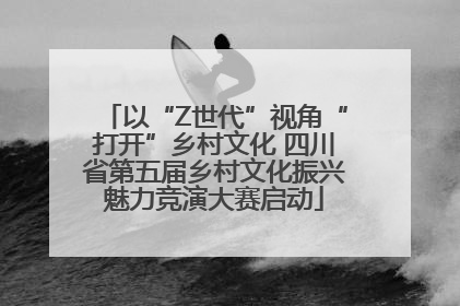 以“Z世代”视角“打开”乡村文化 四川省第五届乡村文化振兴魅力竞演大赛启动