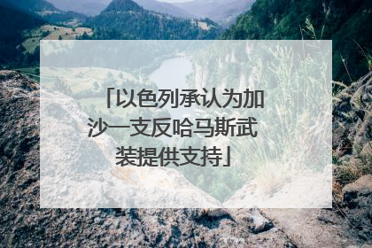 以色列承认为加沙一支反哈马斯武装提供支持