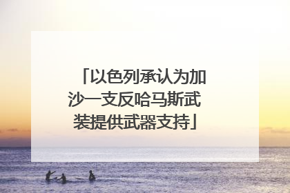 以色列承认为加沙一支反哈马斯武装提供武器支持