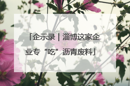 企示录｜淄博这家企业专“吃”沥青废料