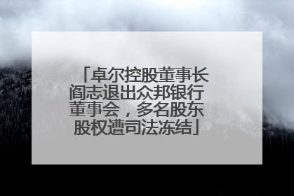 卓尔控股董事长阎志退出众邦银行董事会，多名股东股权遭司法冻结