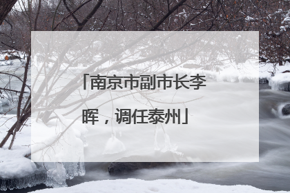 南京市副市长李晖，调任泰州