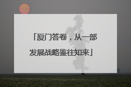 厦门答卷，从一部发展战略鉴往知来