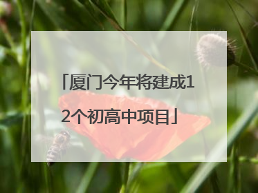 厦门今年将建成12个初高中项目