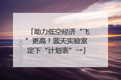 助力低空经济“飞”更高！蓝天实验室定下“计划表”→