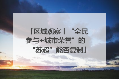 区域观察丨“全民参与+城市荣誉”的“苏超”能否复制