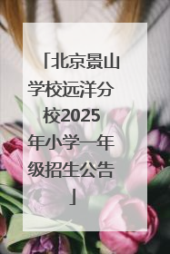 北京景山学校远洋分校2025年小学一年级招生公告