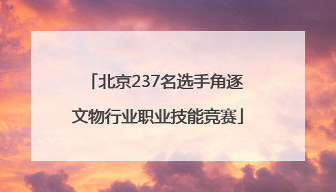 北京237名选手角逐文物行业职业技能竞赛