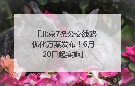 北京7条公交线路优化方案发布！6月20日起实施